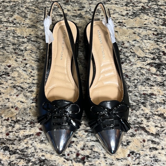 Adrienne Vittadini Chrome Toe Slingback Shoes - Picture 3 of 10